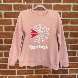 Reebok pink crew neck sweatshirt